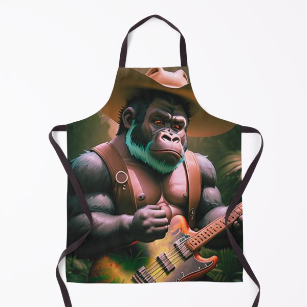 Item preview, a cool gorilla playing guitar in the jungle designed and sold by Pelzi100.
