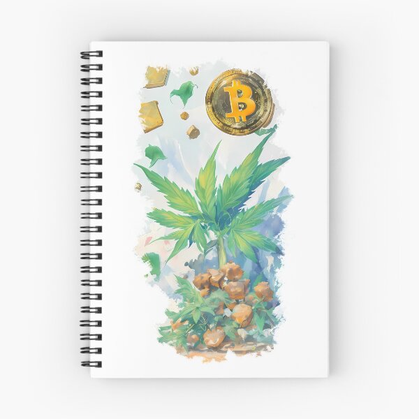 Item preview, Pastel Bitcoin and Pot Plant Painting Impressionist Style designed and sold by wojysmokes.