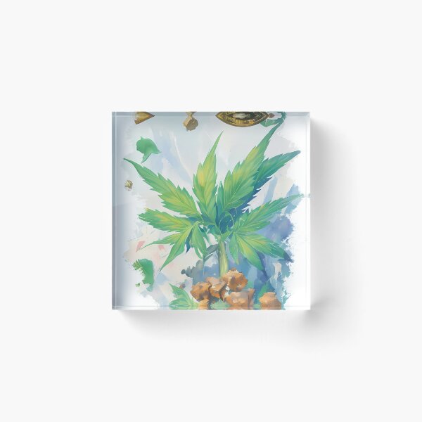 Item preview, Pastel Bitcoin and Pot Plant Painting Impressionist Style designed and sold by wojysmokes.