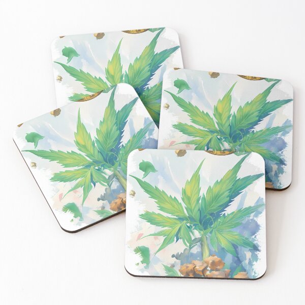 Item preview, Pastel Bitcoin and Pot Plant Painting Impressionist Style designed and sold by wojysmokes.