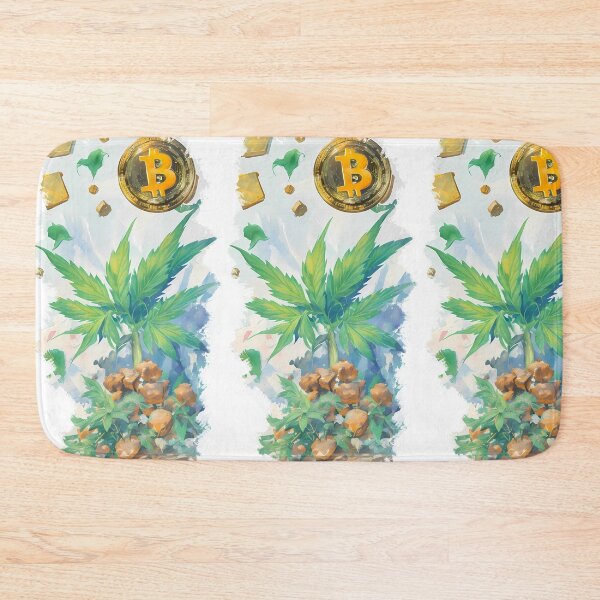 Item preview, Pastel Bitcoin and Pot Plant Painting Impressionist Style designed and sold by wojysmokes.
