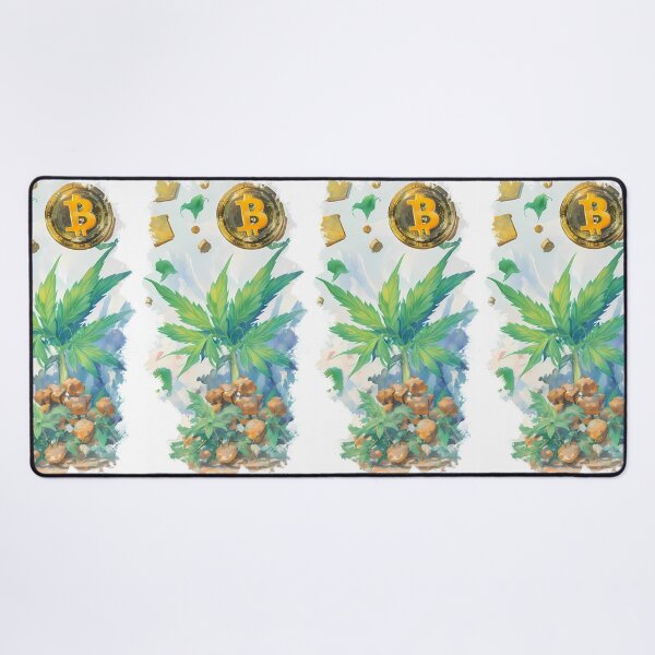 Item preview, Pastel Bitcoin and Pot Plant Painting Impressionist Style designed and sold by wojysmokes.
