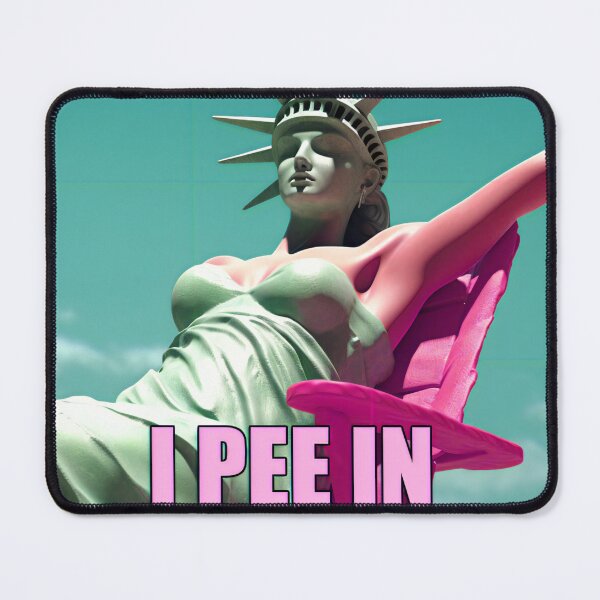 Item preview, “I pinked the ocean,”—Lady Liberty Barbenheimer. “But how do you know that I peed in pools?” designed and sold by ignasirus.