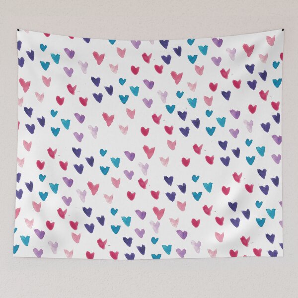Item preview, Multicolor Watercolor Hearts Pattern designed and sold by adriablack.