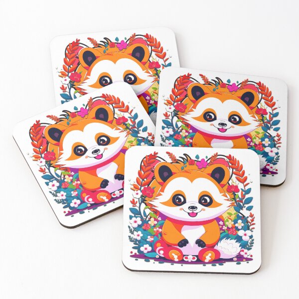 Item preview, Cute Red Panda Sticker Surrounded by Flowers designed and sold by Gear Camel.