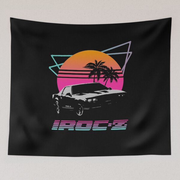 Item preview, Retro Wave Chevy Camaro IROC-Z Noir des années 1980 premium designed and sold by Mosheauch.