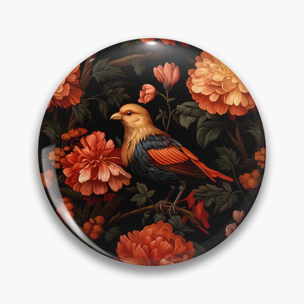 Artikelvorschau, Halloween-Orange-Gold-Herbstmuster mit wunderschönem Vogel entworfen und verkauft von 20th-eclipse.