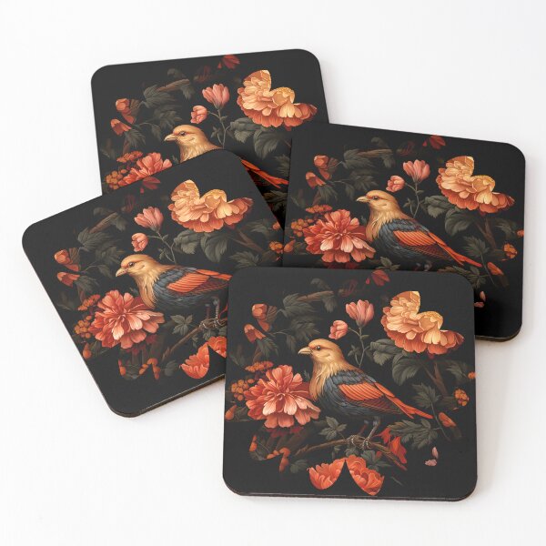 Item preview, Halloween Orange Gold Fall Pattern with Beautiful Bird designed and sold by 20th-eclipse.