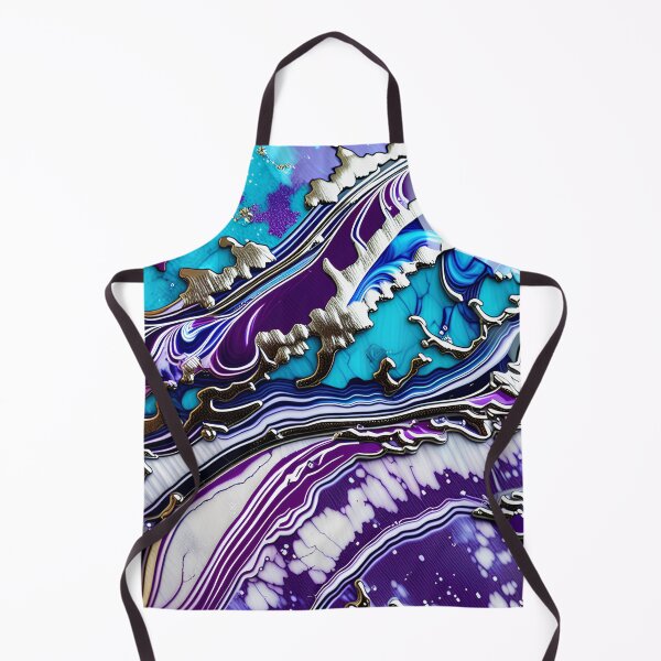 Item preview, Silver, Turquoise & Purple Marble Symphony #3 designed and sold by BirdsnStuff.