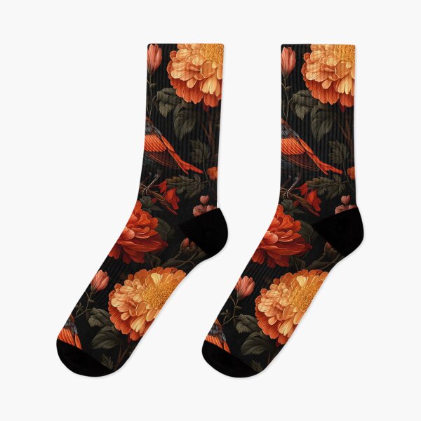 Item preview, Halloween Orange Gold Fall Pattern with Beautiful Bird designed and sold by 20th-eclipse.