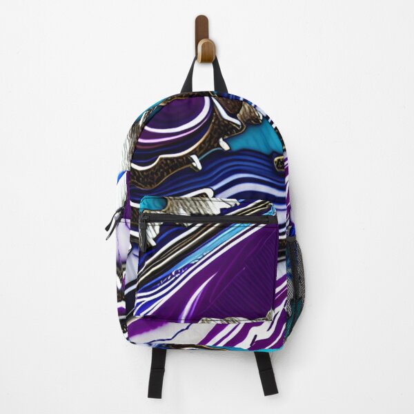 Item preview, Silver, Turquoise & Purple Marble Symphony #3 designed and sold by BirdsnStuff.