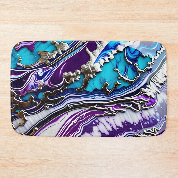 Item preview, Silver, Turquoise & Purple Marble Symphony #3 designed and sold by BirdsnStuff.