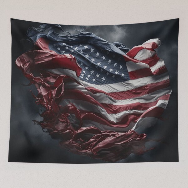 Item preview, Weathered American flag in a variety of mediums designed and sold by dcrc.