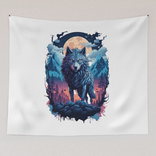 Item preview, Moonlit Mountain Wolf designed and sold by irosh madushan.