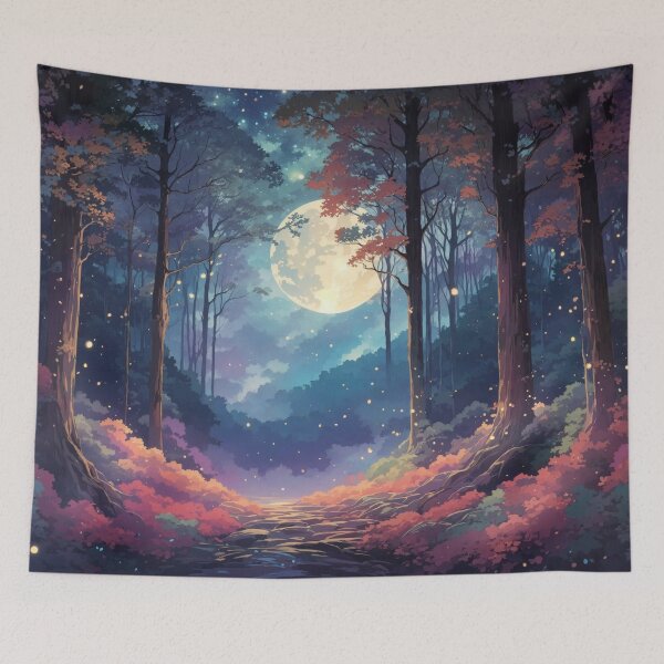 Item preview, Starry Whispers: Moonlit Forest with Gentle Mist designed and sold by Ngea.