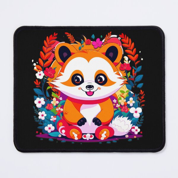 Item preview, Cute Red Panda Sticker Surrounded by Flowers designed and sold by Gear Camel.