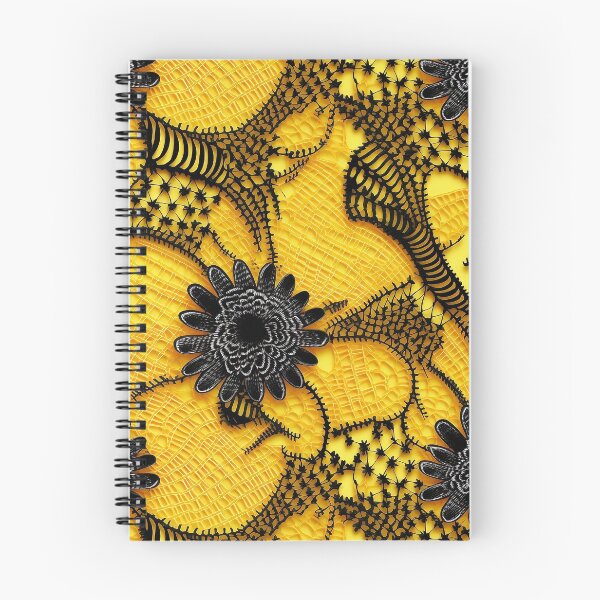 Item preview, black flower with yellow background embroidery type design pattern  designed and sold by Trendy-Artistry.
