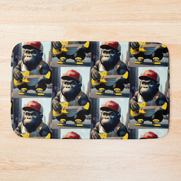 Item preview, a cool gorilla playing guitar in a city designed and sold by Pelzi100.