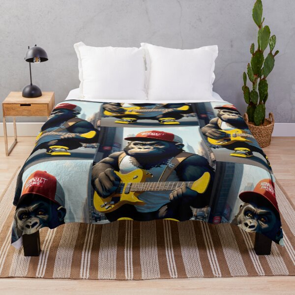 Item preview, a cool gorilla playing guitar in a city designed and sold by Pelzi100.