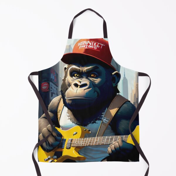 Item preview, a cool gorilla playing guitar in a city designed and sold by Pelzi100.