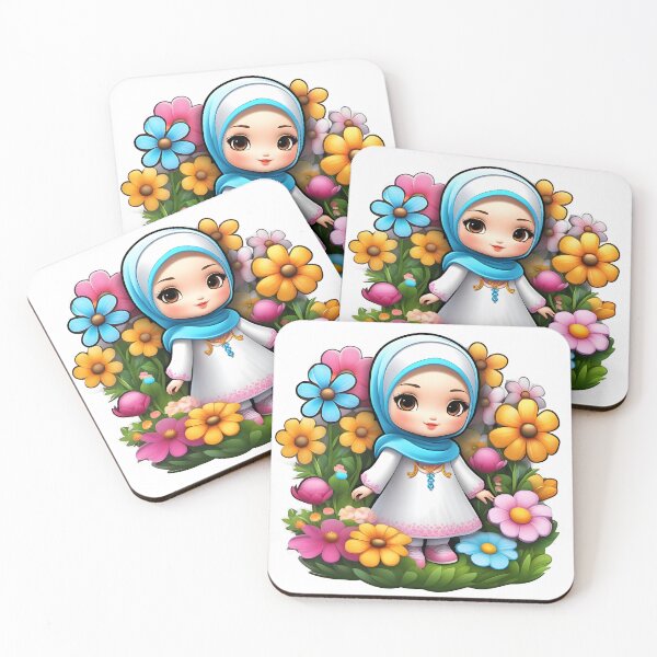 Item preview, Cute cartoon girl with hijab designed and sold by Merinalini.