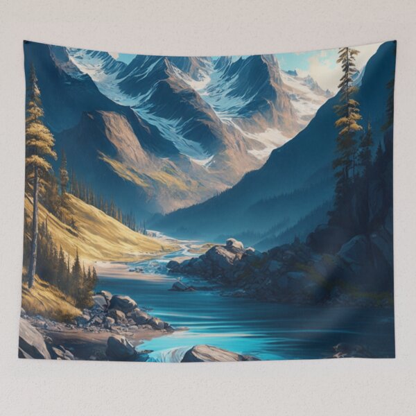 Item preview, Mountains, Forest and River View designed and sold by vitalinari.