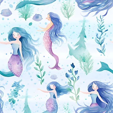 Artwork thumbnail, Mermaids Pattern 6 by DigitalPatternx