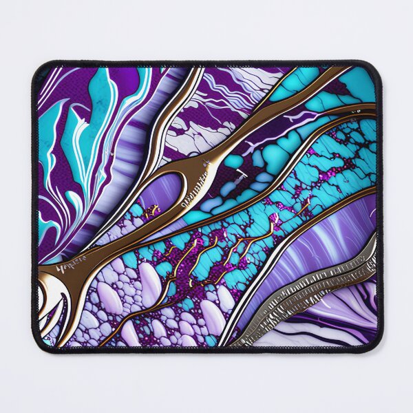 Item preview, Silver Turquoise & Purple Marble Symphony #5 designed and sold by BirdsnStuff.