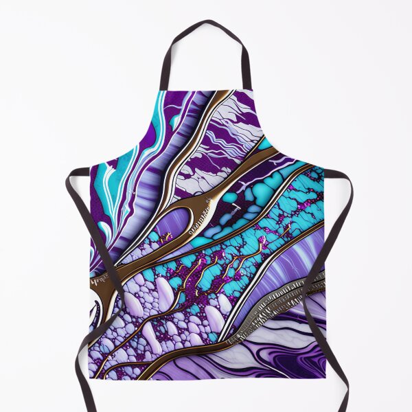 Item preview, Silver Turquoise & Purple Marble Symphony #5 designed and sold by BirdsnStuff.