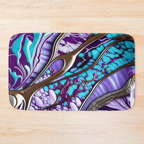 Item preview, Silver Turquoise & Purple Marble Symphony #5 designed and sold by BirdsnStuff.