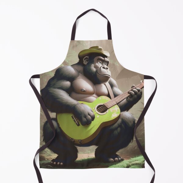 Item preview, a cool gorilla playing guitar in the jungle designed and sold by Pelzi100.
