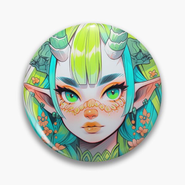 Item preview, Blue and Green Nature Elf Anime Girl designed and sold by bubblegoth.
