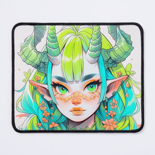Item preview, Blue and Green Nature Elf Anime Girl designed and sold by bubblegoth.