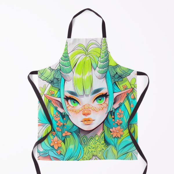 Item preview, Blue and Green Nature Elf Anime Girl designed and sold by bubblegoth.