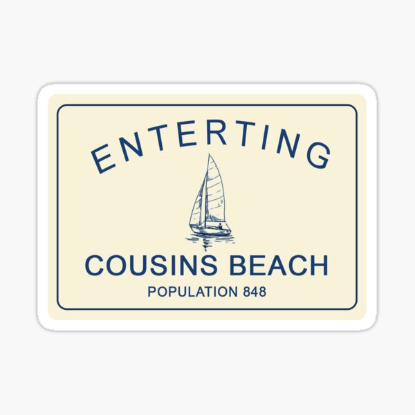 Cousins Beach The Summer I Turned Pretty Beach Sign Sticker for Sale by  two7designs