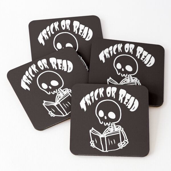 Item preview, Trick or Read - White Skeleton reading a book designed and sold by PrintSoulDesign.