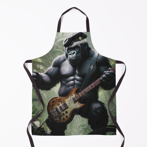 Item preview, a cool gorilla playing guitar in the jungle designed and sold by Pelzi100.