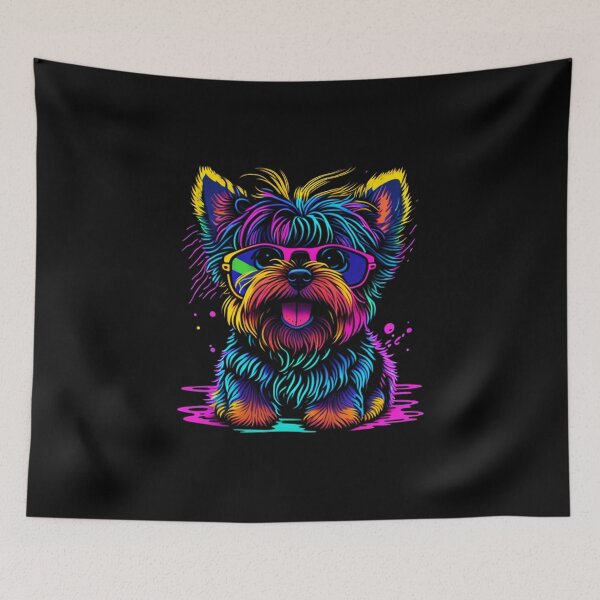 Item preview, Colorful Abstract Yorkie designed and sold by Meliafroggy.