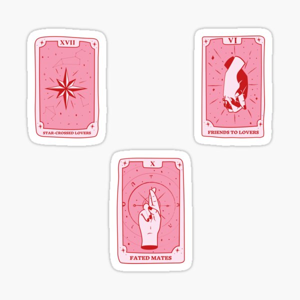 Artikel-Vorschau von Rosa Buch-Tarotkarten-Deck-Set – Freunde für Liebhaber, Slow Burn, Star Crossed Lovers, designt und verkauft von catdiasart.