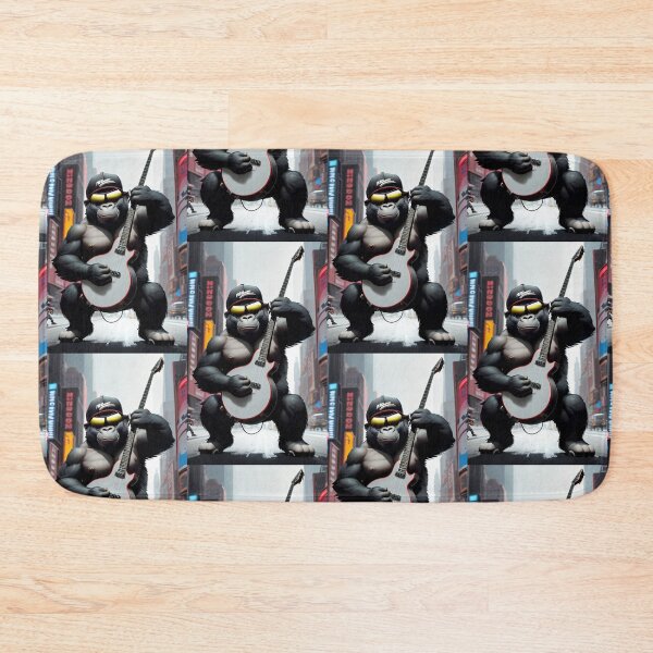 Item preview, a cool gorilla playing guitar in a big city  designed and sold by Pelzi100.