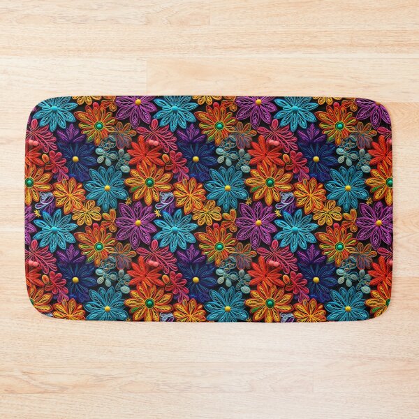 Item preview, Multicolour flowers embroidery lace design pattern  designed and sold by Trendy-Artistry.
