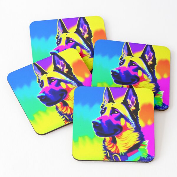 Artikelvorschau, Retro-Neon-Deutscher Schäferhund-Gemälde entworfen und verkauft von aipaint.