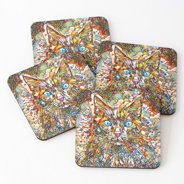 Item preview, Mosaic Cat 704 Stained Glass style Multicolor designed and sold by artbylucie.