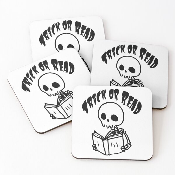 Item preview, Trick or Read - Black Skeleton reading a book designed and sold by PrintSoulDesign.
