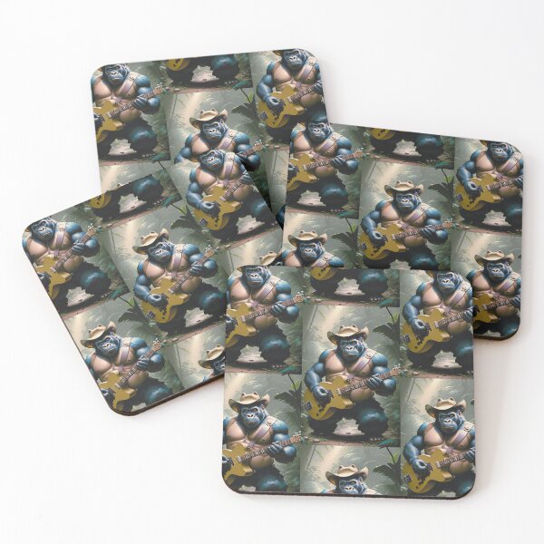 Item preview, a cool cowboy gorilla playing guitar in the jungle designed and sold by Pelzi100.