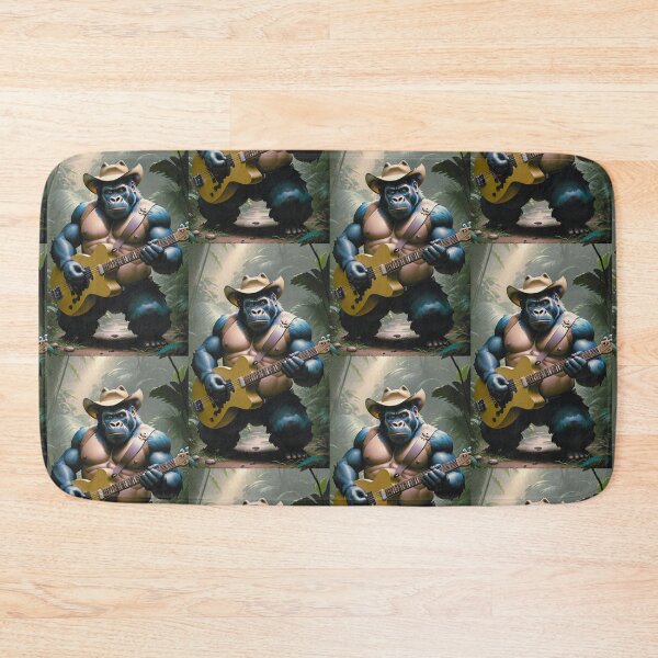 Item preview, a cool cowboy gorilla playing guitar in the jungle designed and sold by Pelzi100.