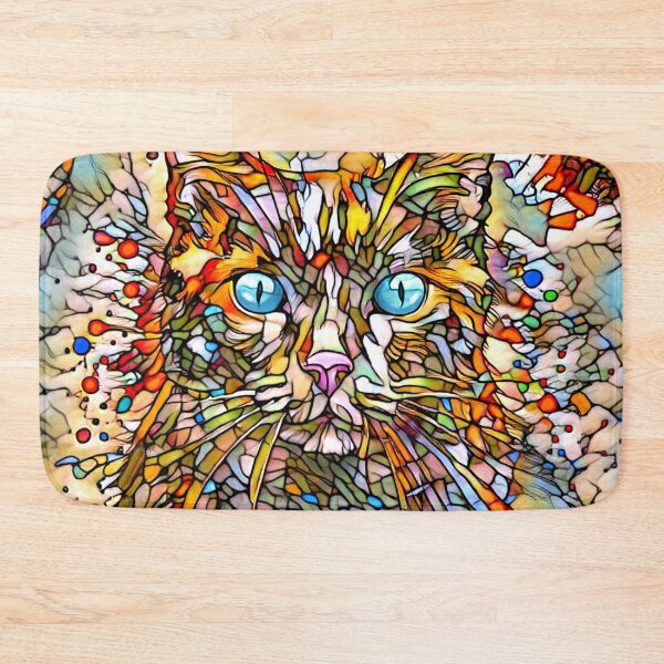 Item preview, Mosaic Cat 704 Stained Glass style Multicolor designed and sold by artbylucie.