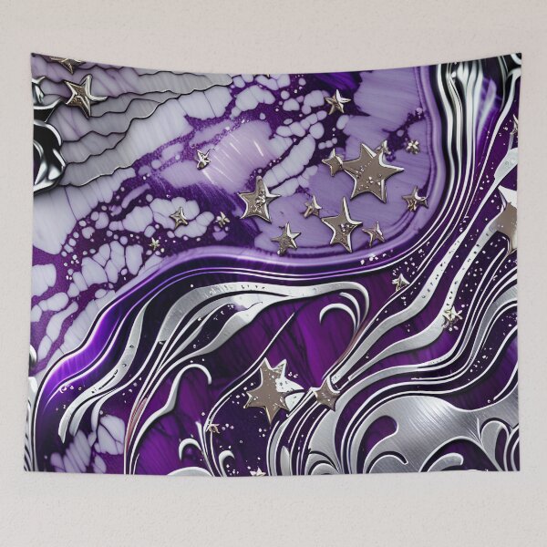 Item preview, Silver & Purple Marble Symphony #7 designed and sold by BirdsnStuff.