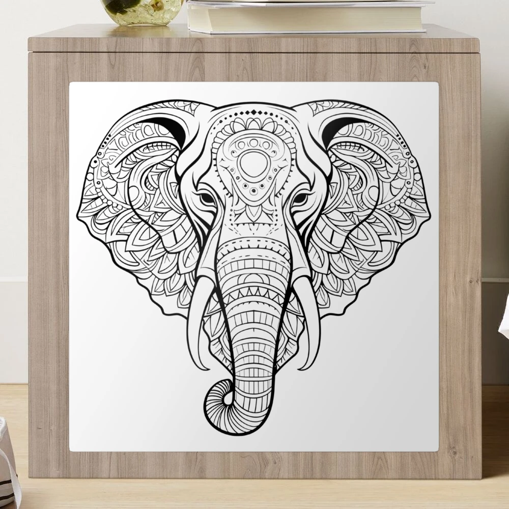 Elephant aztec silhouette color style pattern Vector Image