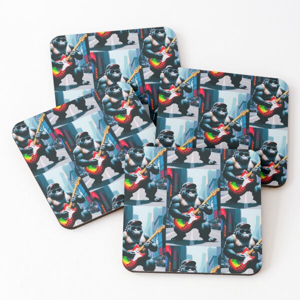 Item preview, a cool  gorilla playing guitar on the streets designed and sold by Pelzi100.